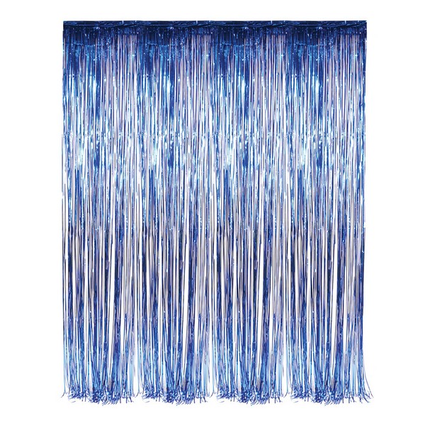 DR69244 Blue Foil Fringe Curtain